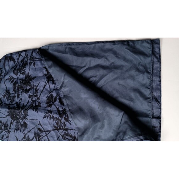 Dana Buchman Maxi Skirt Y2K Side Slit Blue Asian Print Size 4 Linen Silk Blend - Picture 10 of 13